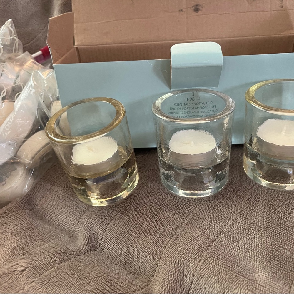 Elegant Glass Tealight Holders - Set of 3